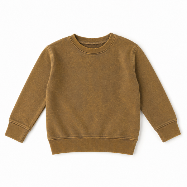Acid Wash Crewneck | Chocolate