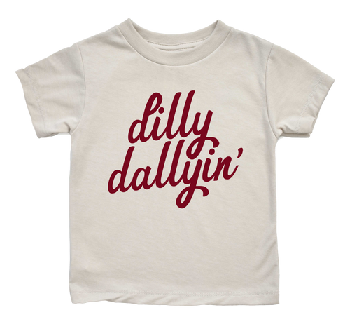Dilly Dallyin cream toddler shirt trendy southern kids tee