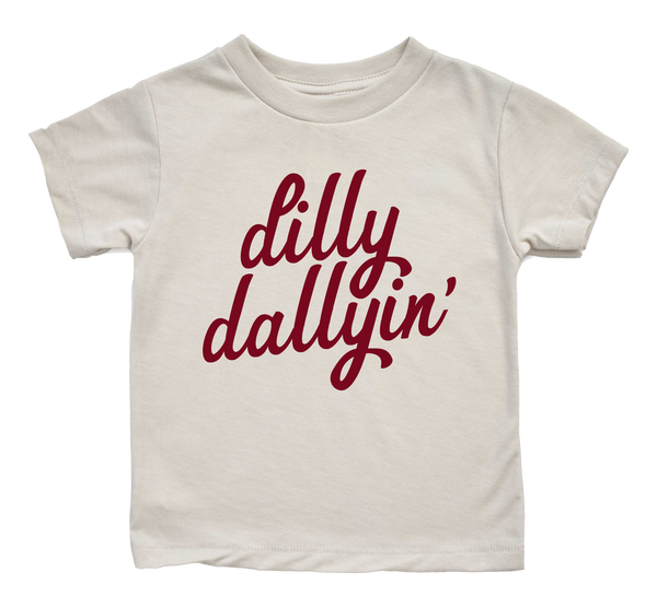 Dilly Dallyin cream toddler shirt trendy southern kids tee